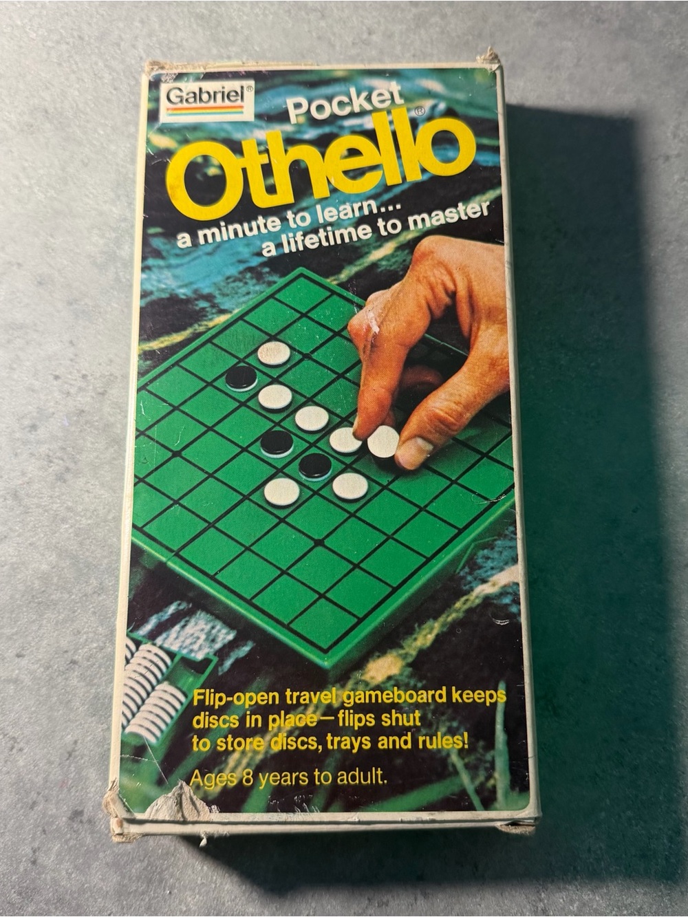 Vintage 1977 GABRIEL Pocket Othello Board Game - 100% COMPLETE - GOOD SHAPE
